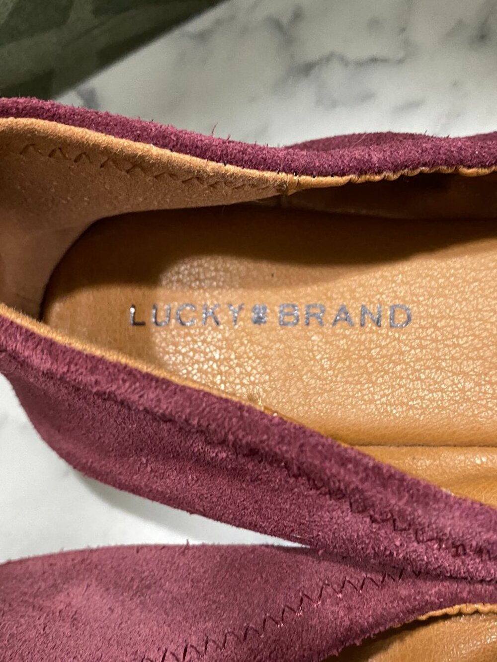 Lk New Lucky Brand ERIN Ballet Flats -Burgundy Suede~9 1/2 - Picture 5 of 9